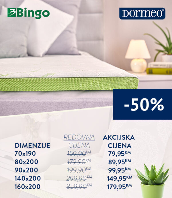 Dormeo Aloe Vera nadmadrac 5 zona Najveći trgovački lanac u BiH