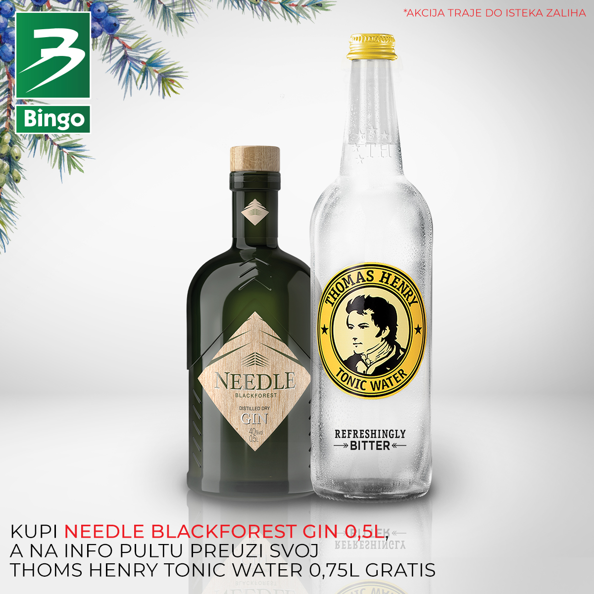 Needle Blackforest gin & Thomas Henry Tonic Water Najveći trgovački